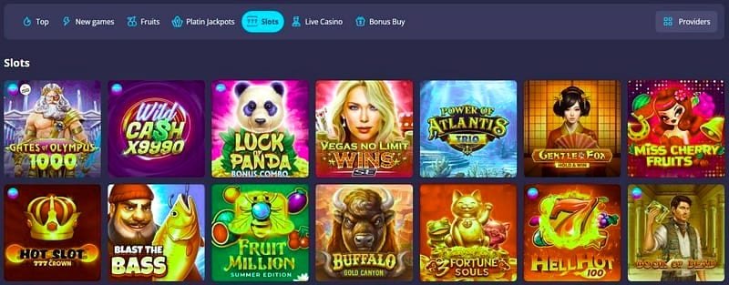 PlatinCasino Nutzererfahrung – Spielkatalog: Über 4.000 Spiele und 120 Provider